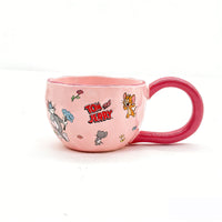Ceramic cup Tom and Jerry Pink for Kids 3