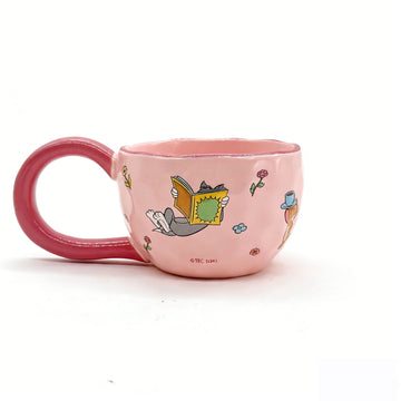 Ceramic cup Tom and Jerry Pink for Kids 1
