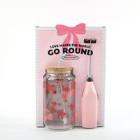 Drink Mixer Jar with Mini Electric Frother 1