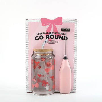Drink Mixer Jar with Mini Electric Frother 1