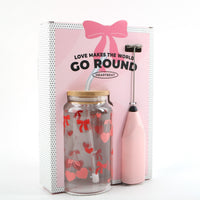 Drink Mixer Jar with Mini Electric Frother 2