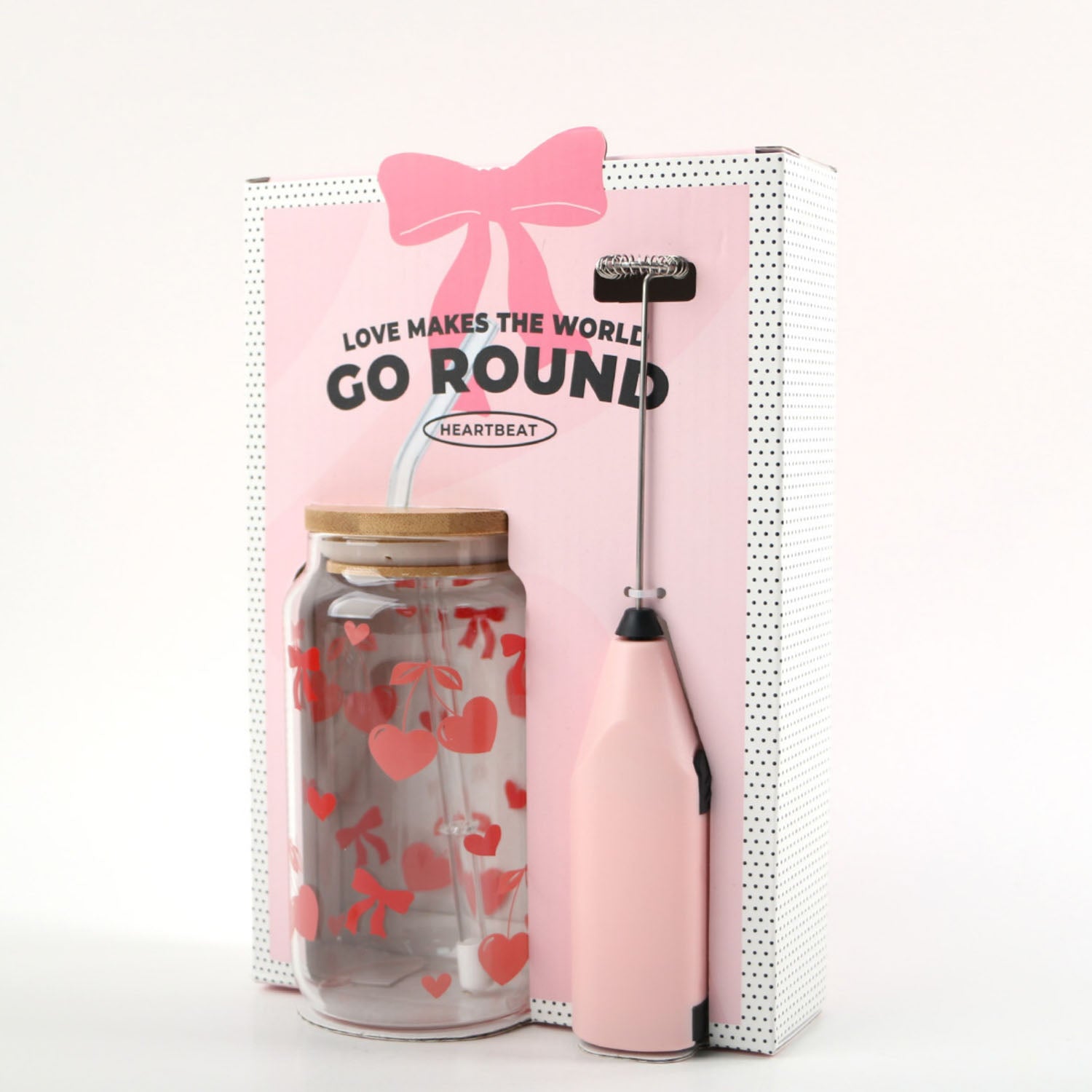 Drink Mixer Jar with Mini Electric Frother 3