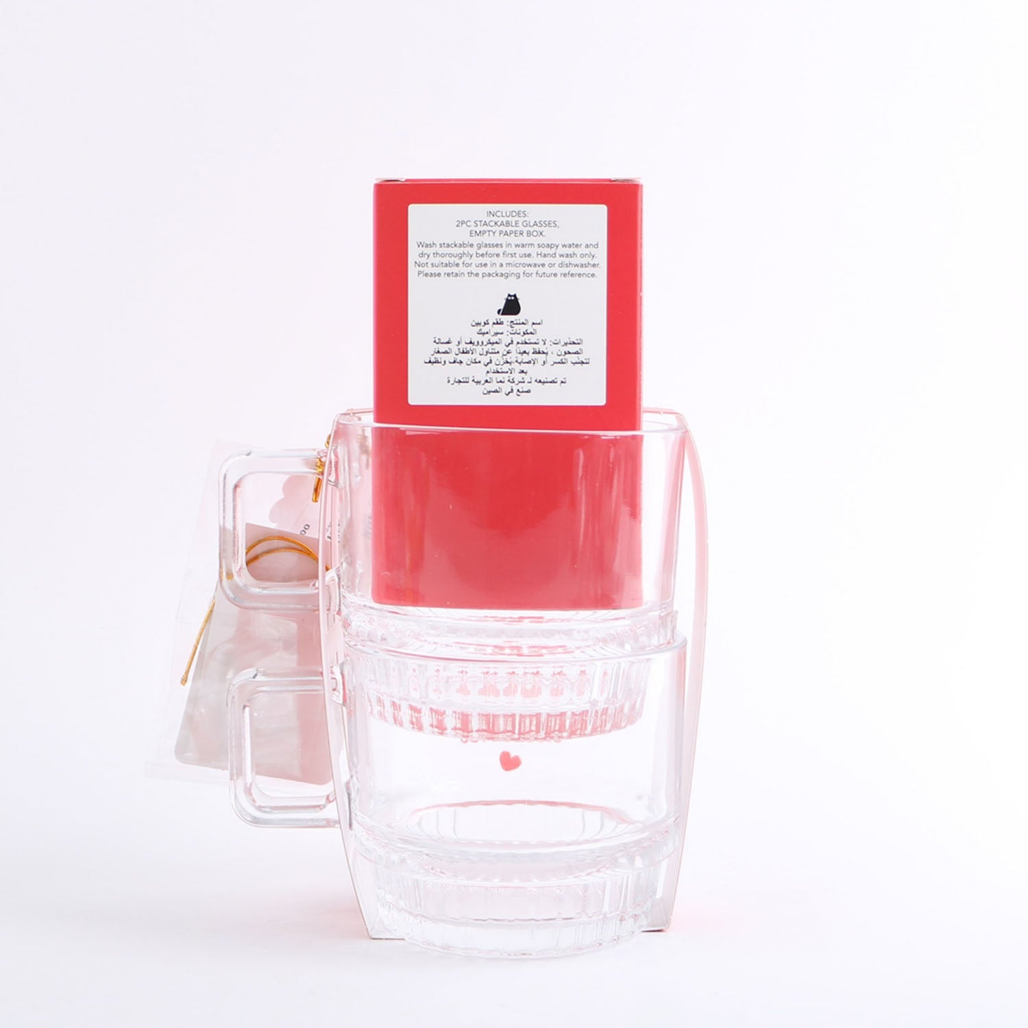 Love Cups of Two set: 2 glasses with card wrap