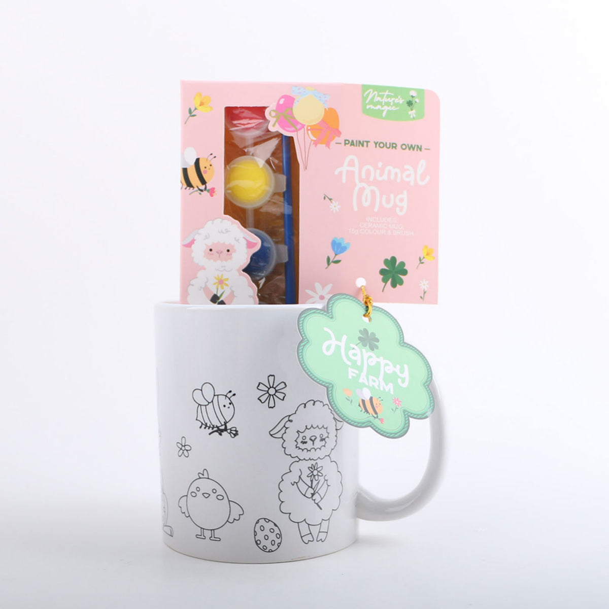 PAINT YOUR OWN 1pc ceramic mug,6 colour pigments