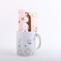 Ceramic cup gift set for painting with brush and colors 3