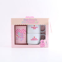 Gift Set with Two Mugs and Greeting Card - Hearts Design 1