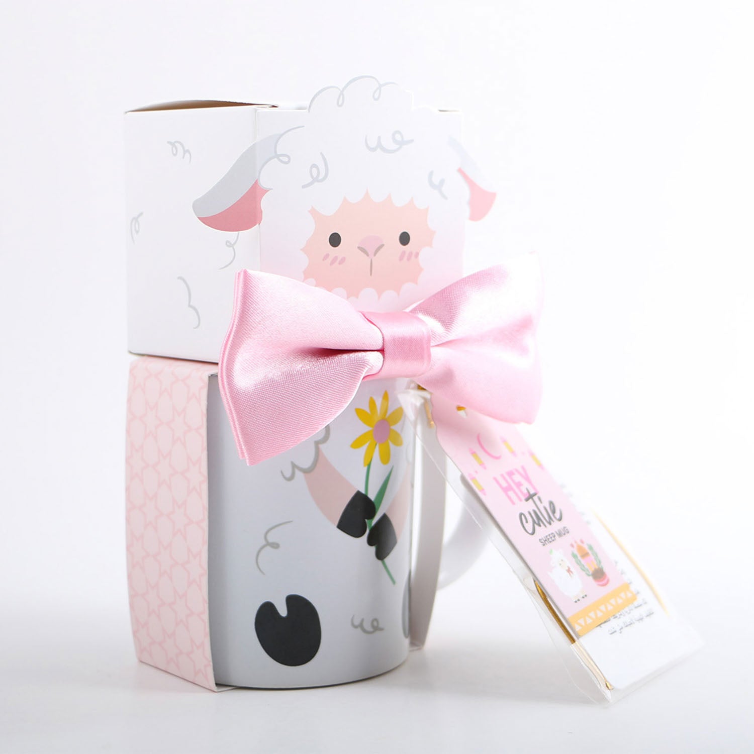 Sheep Mug with Gift Box and Pink Bow 3