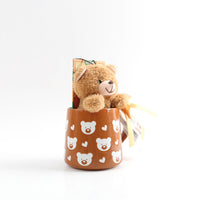 Ceramic cup with bear print and plush gift 3