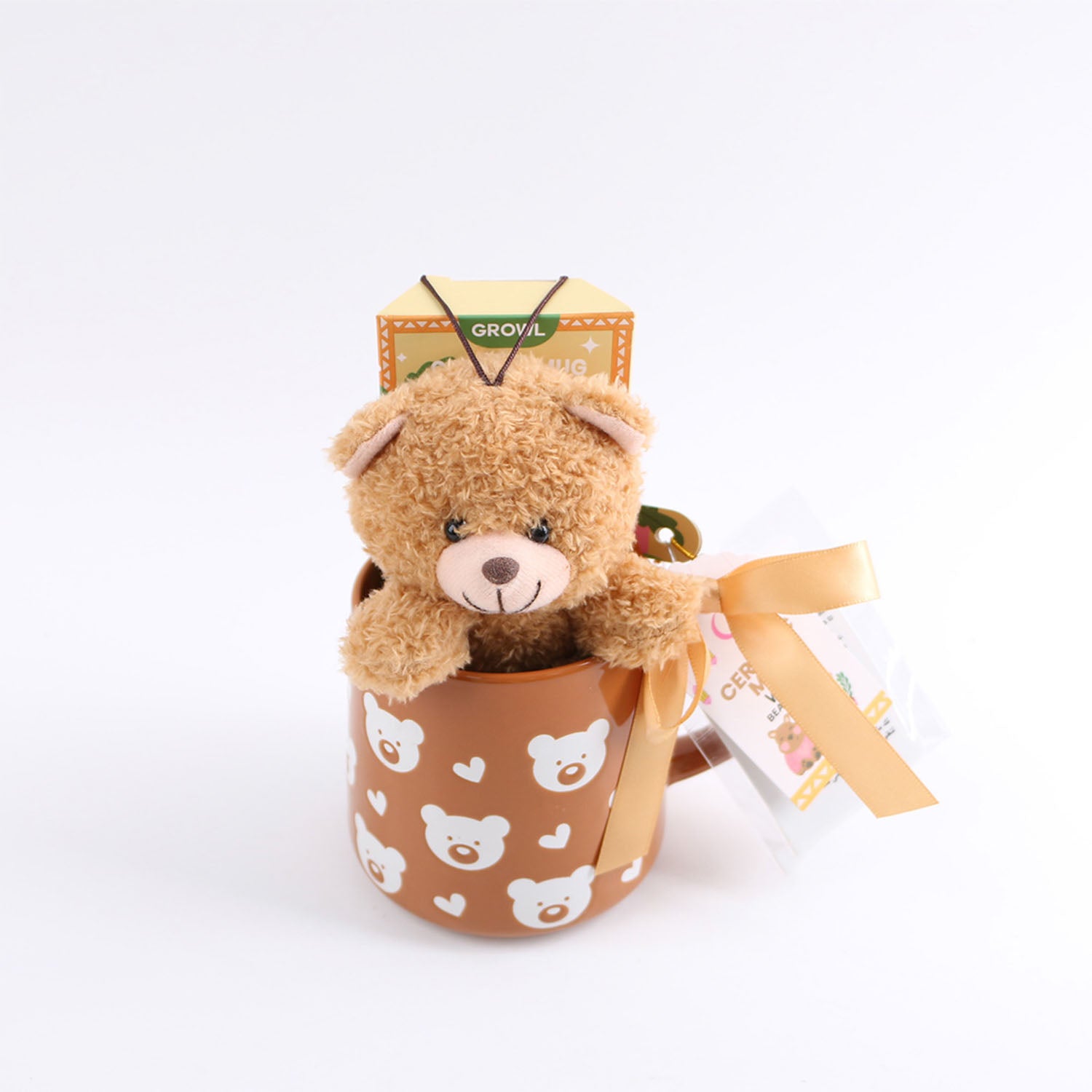 Ceramic cup with bear print and plush gift 5