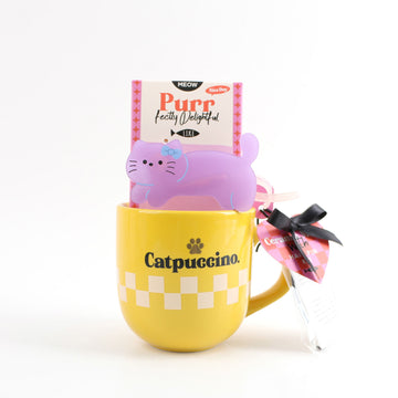 Ceramic cup Catpuccino Gift Set with Cat Design 1