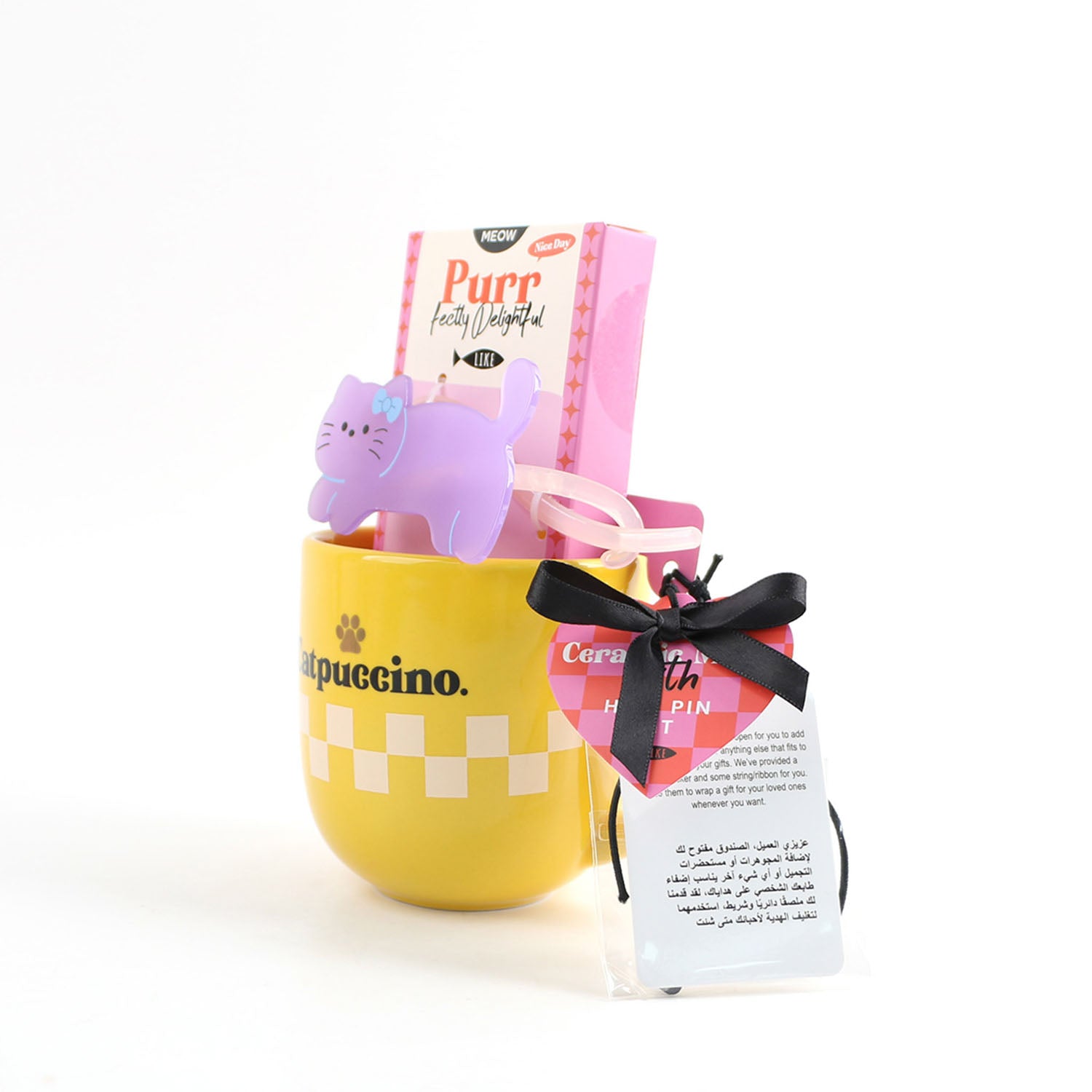 Ceramic cup Catpuccino Gift Set with Cat Design 2