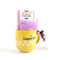 Ceramic cup Catpuccino Gift Set with Cat Design 3