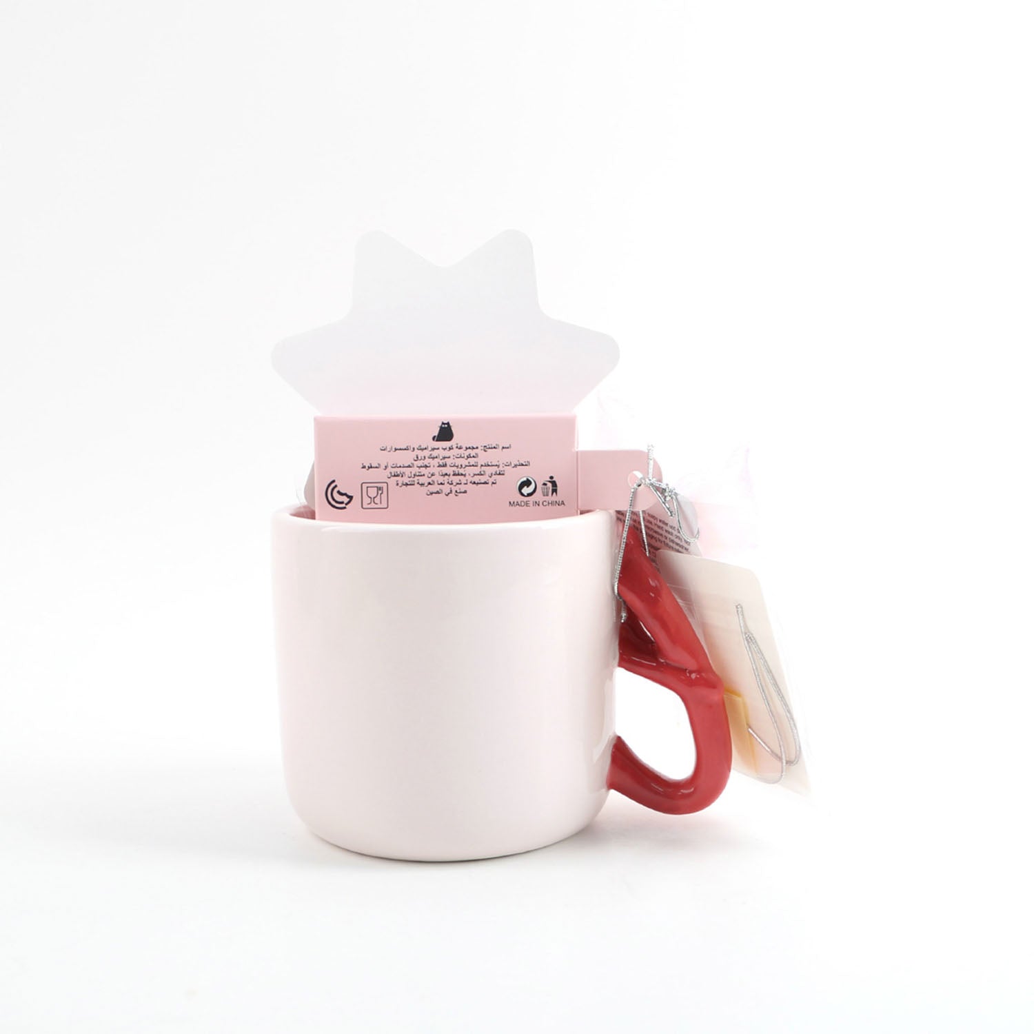Pink Star Hair Clip Accessory Mug Set 5