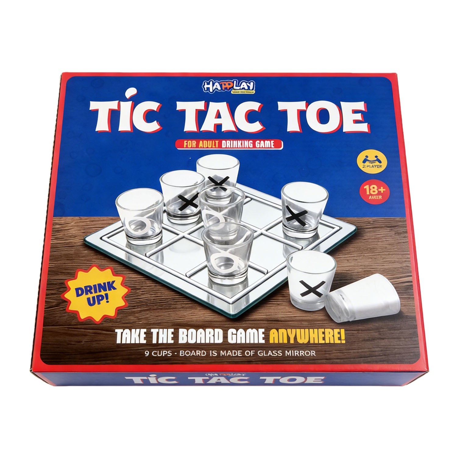 Adult Tic Tac Toe Drinking Game with Glass Shot Cups 3