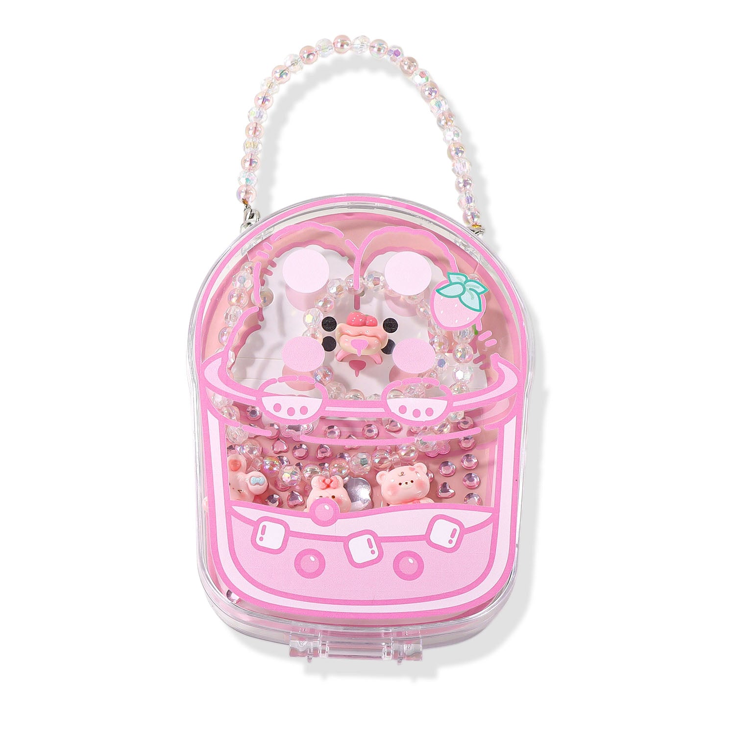 Transparent Cartoon Design Handbag with Sparkling Beads 4