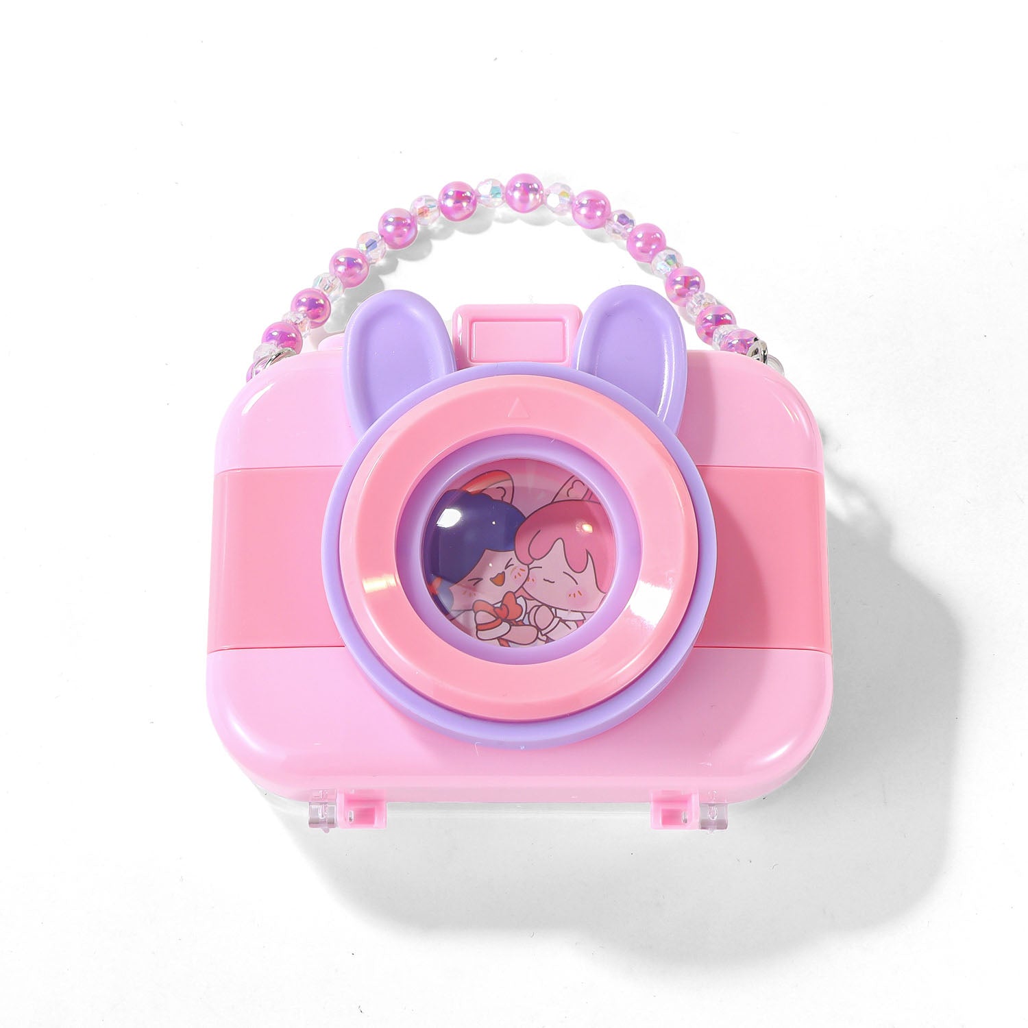 Pink Cartoon Design Makeup Kit with Accessories Bag 4