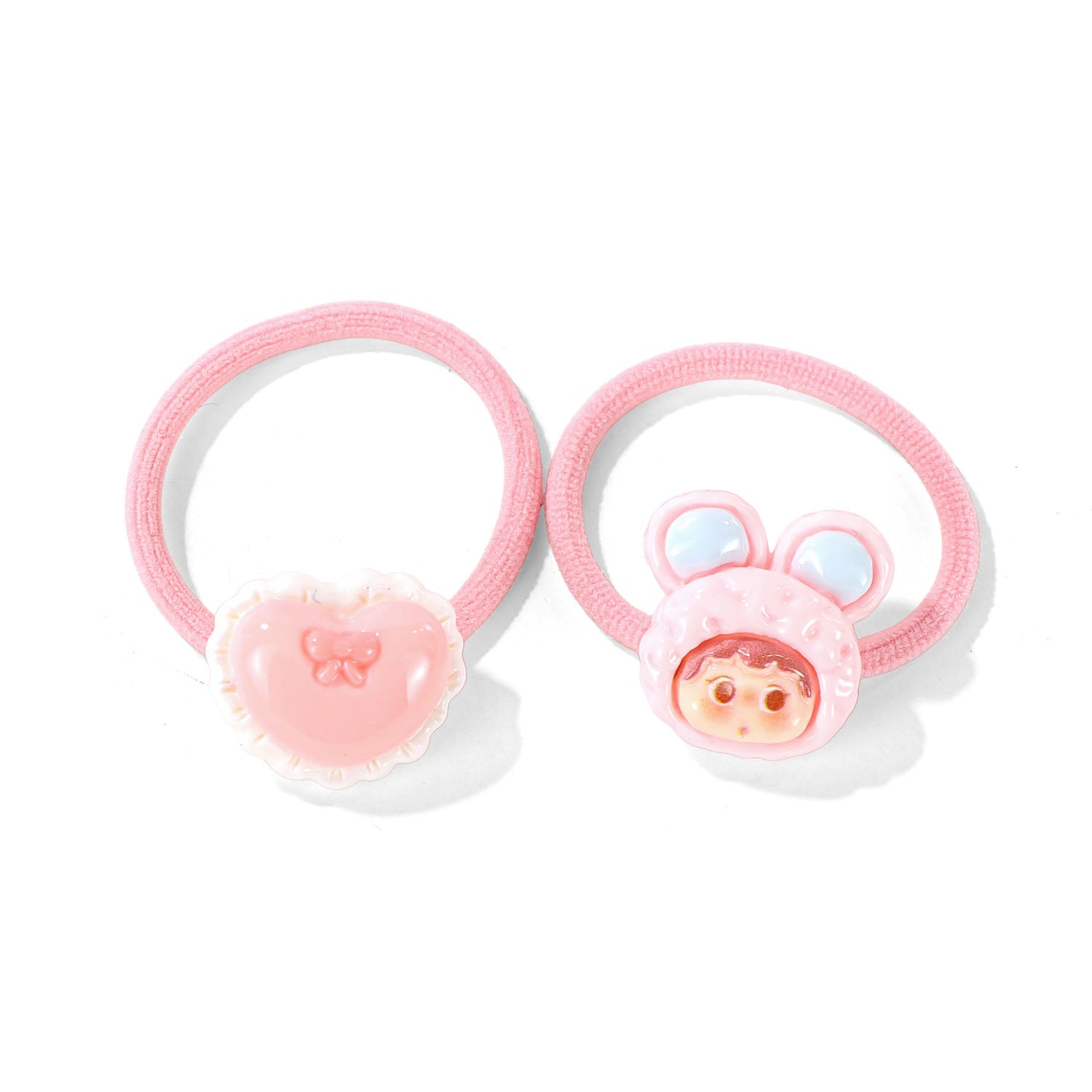 Pink Cartoon Style Girls Hair Accessory Set 3