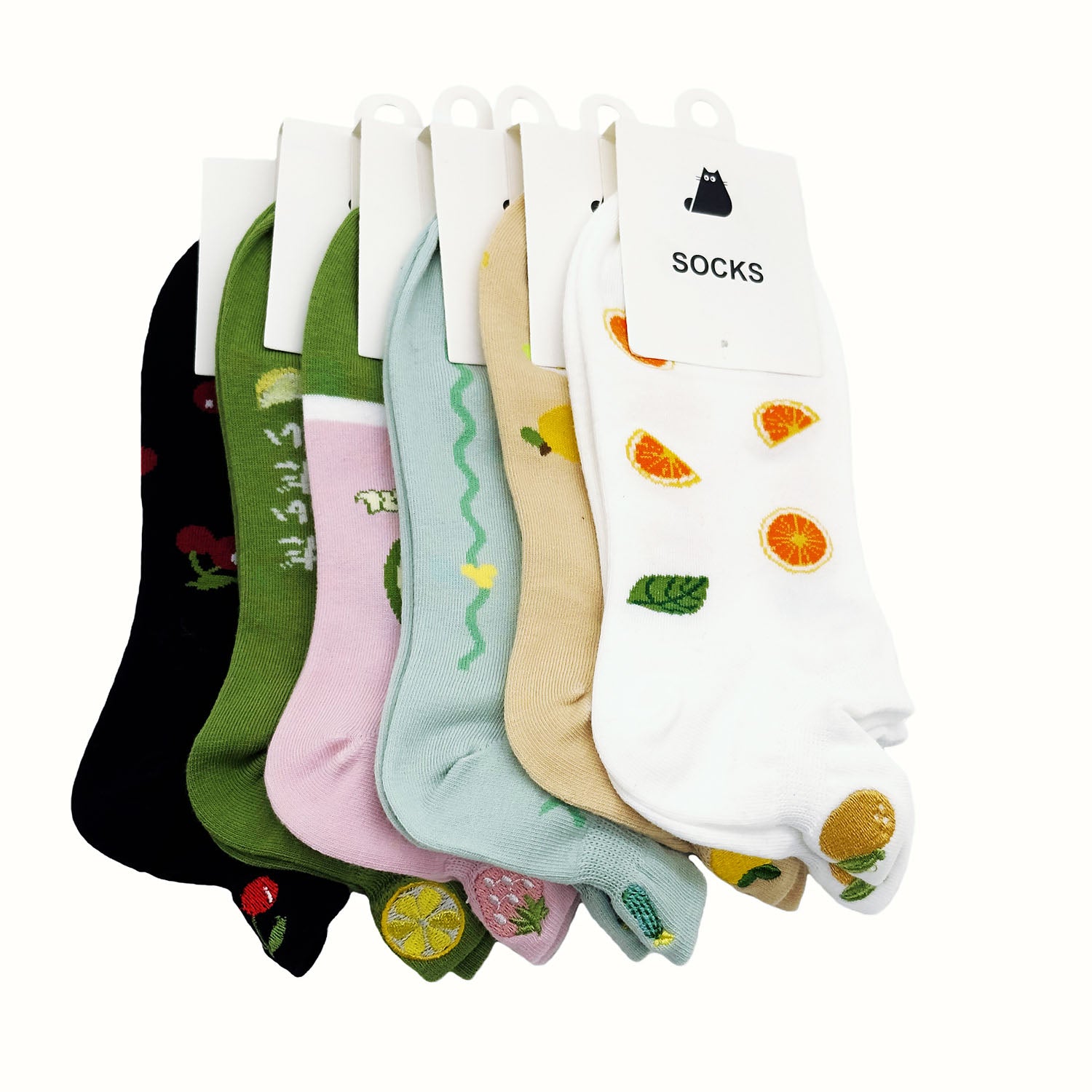 Colorful Fruit Pattern Socks - 1 Pair