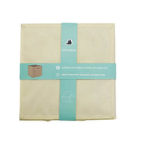 Foldable Fabric Storage Bin with Metal Handles - Beige 6