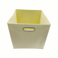 Foldable Fabric Storage Bin with Metal Handles - Beige 3