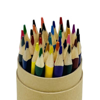 Color pencil set in kraft paper holder with multiple colored pencils, sharpened tips