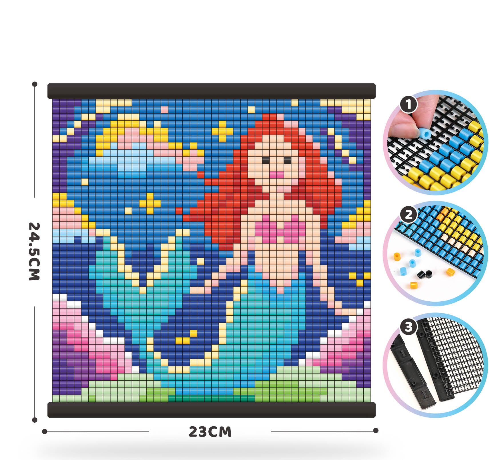 Mermaid Bead Grid Puzzle Kit for Kids