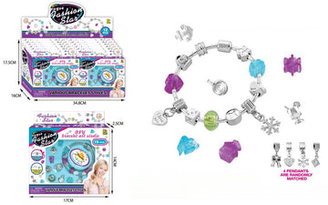 DIY bracelet art studio set box with bracelet tools and assorted charm beads