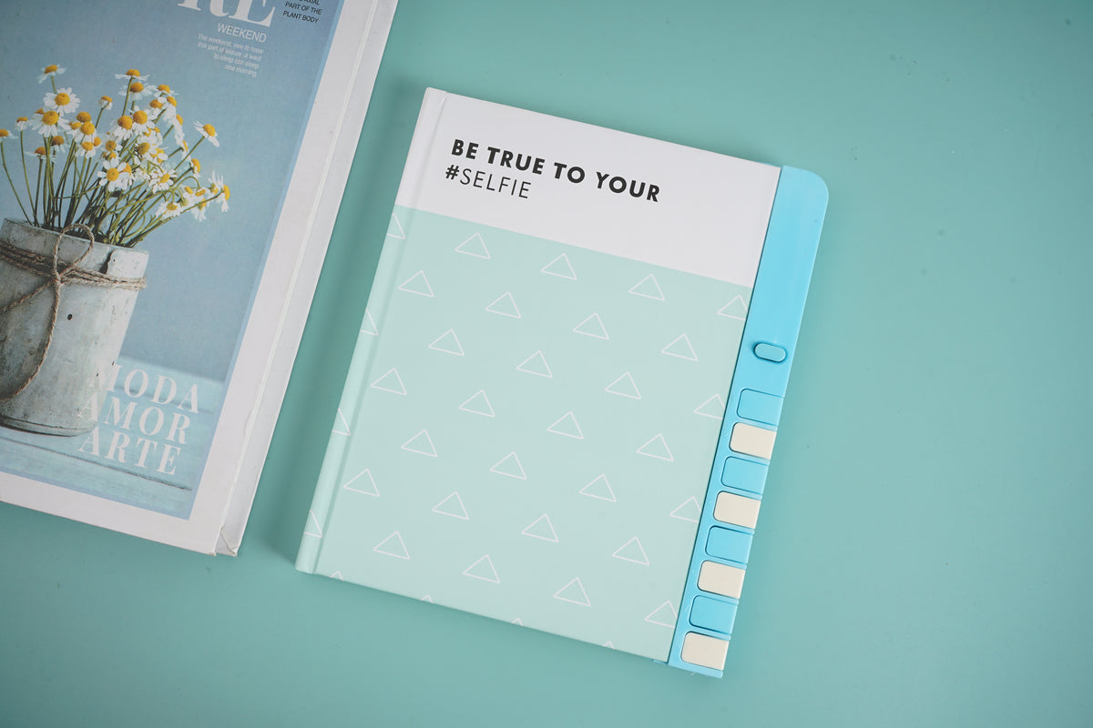 Cartoon code hardback notebook/Blue