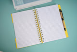 Simple with pen coil notebook/yellow