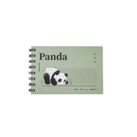 Small spiral notebook with mint panda cover and grid panel