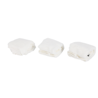 Set of white facial cleansing cloths, three folded stacks