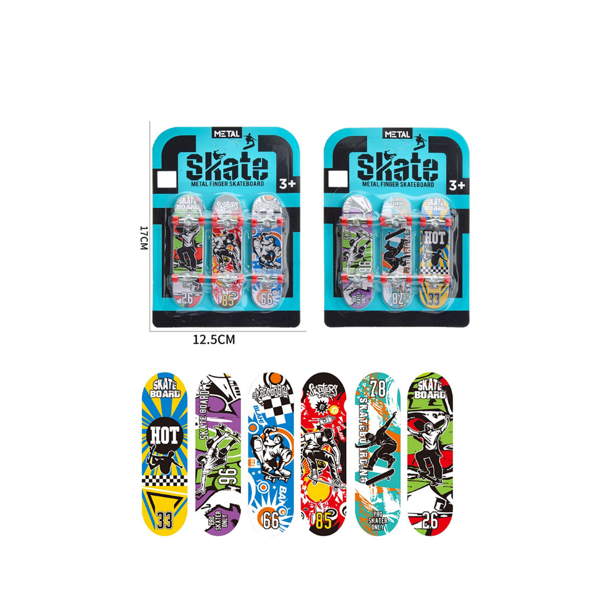 مجموعة لوحات تزلج معدنية للأصابع 