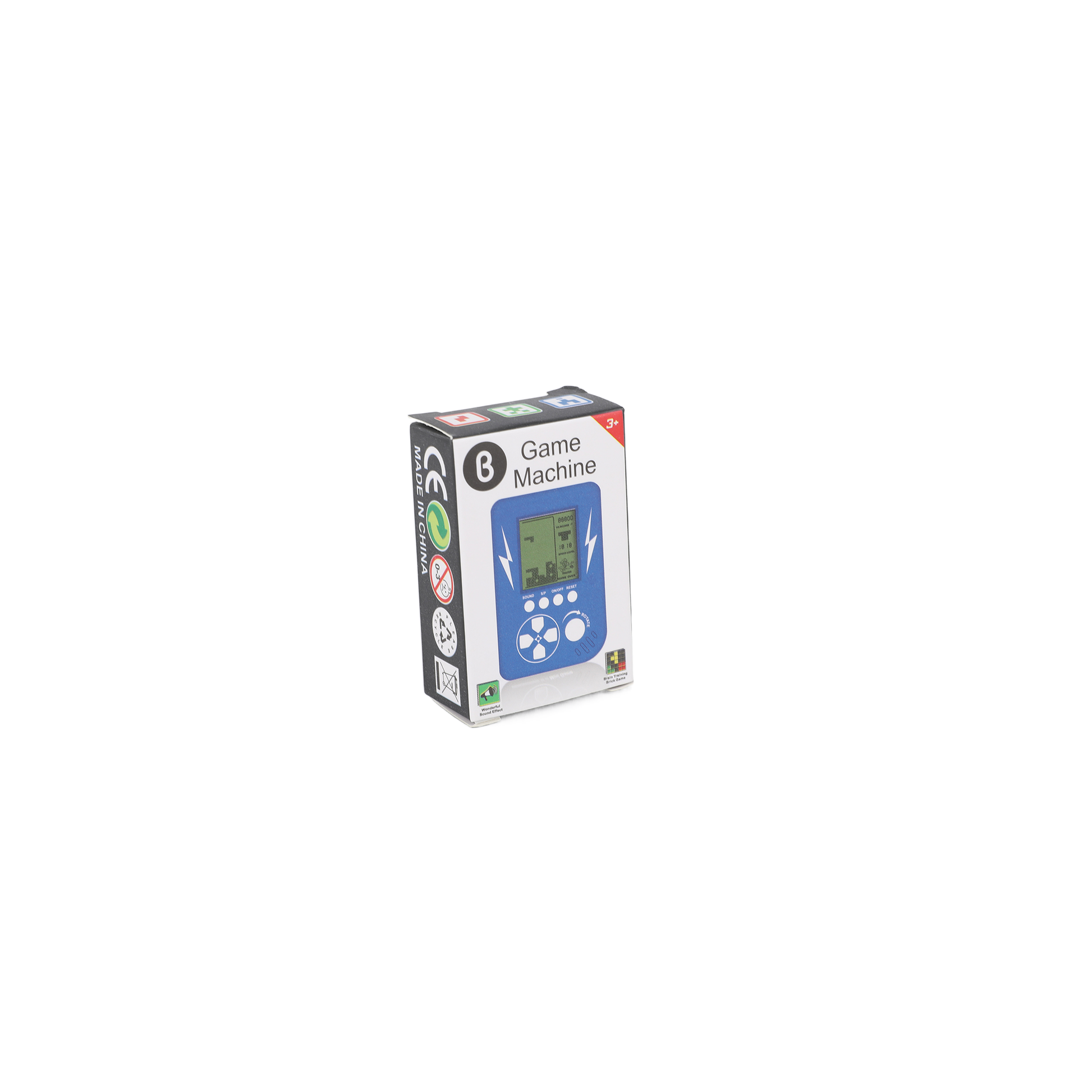 Game Machine retail box showing handheld game device graphics