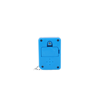 Blue handheld game device back cover with screw points and ports