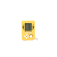 Handheld electronic game device, yellow body with LCD screen and button controls