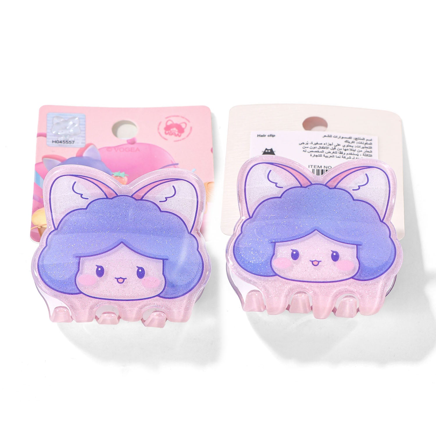 Cute Cartoon Face Hair Clip with Sparkle Design 6