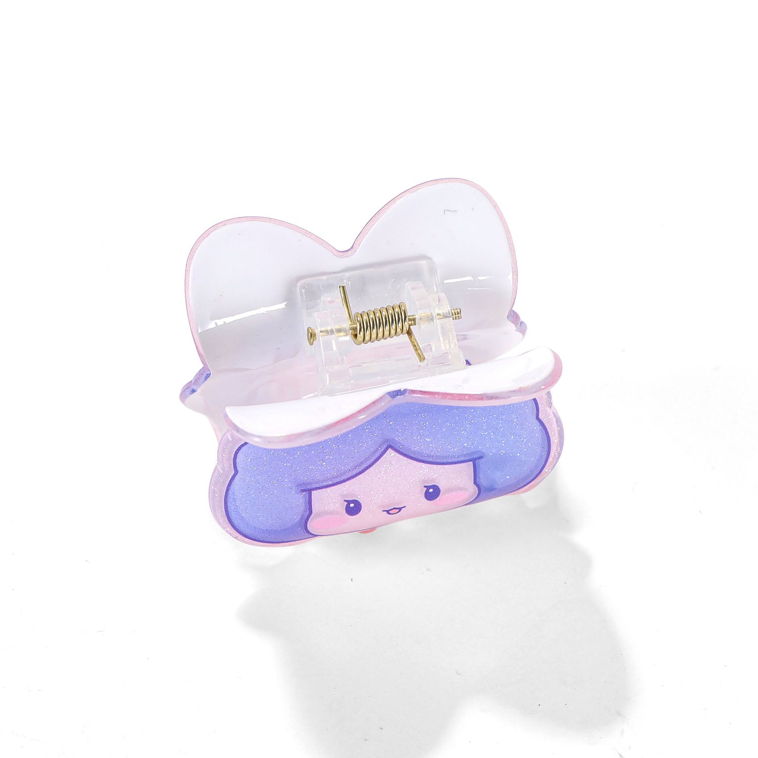 Cute Cartoon Face Hair Clip with Sparkle Design 5