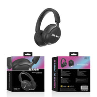 Black over-ear headphones with padded ear cups and adjustable headband