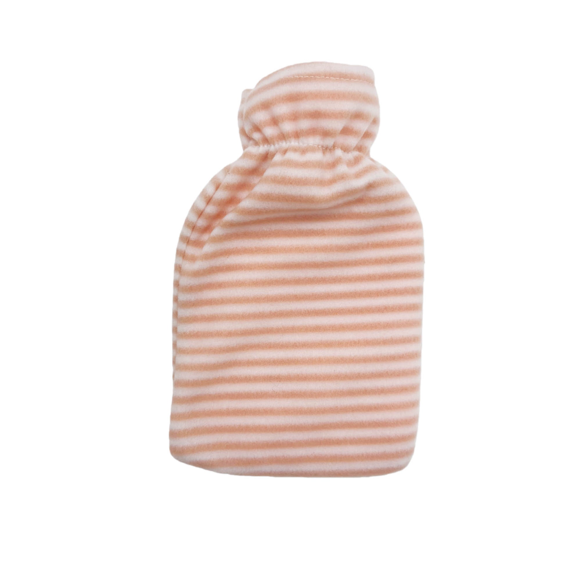 Striped hot water bottle with orange-and-white cover, Mickey-themed, 1L