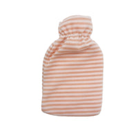 Striped hot water bottle with orange-and-white cover, Mickey-themed, 1L