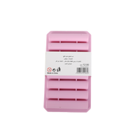 Silicone ice cube tray with back label and “Made in China” text