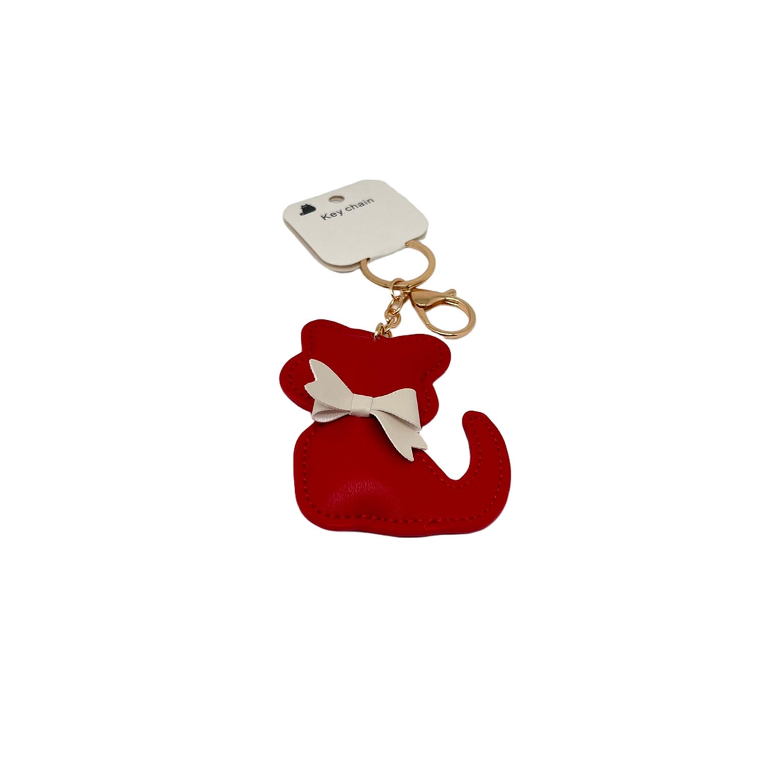 Red Cat-Shaped Keychain (1)