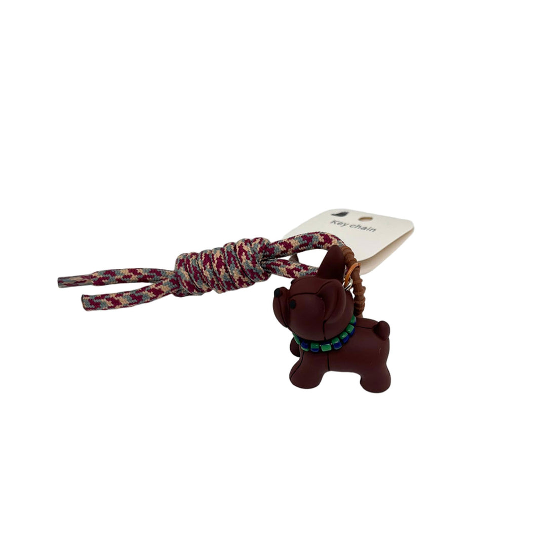 Dog-Shaped Keychain with Multicolor Rope 2