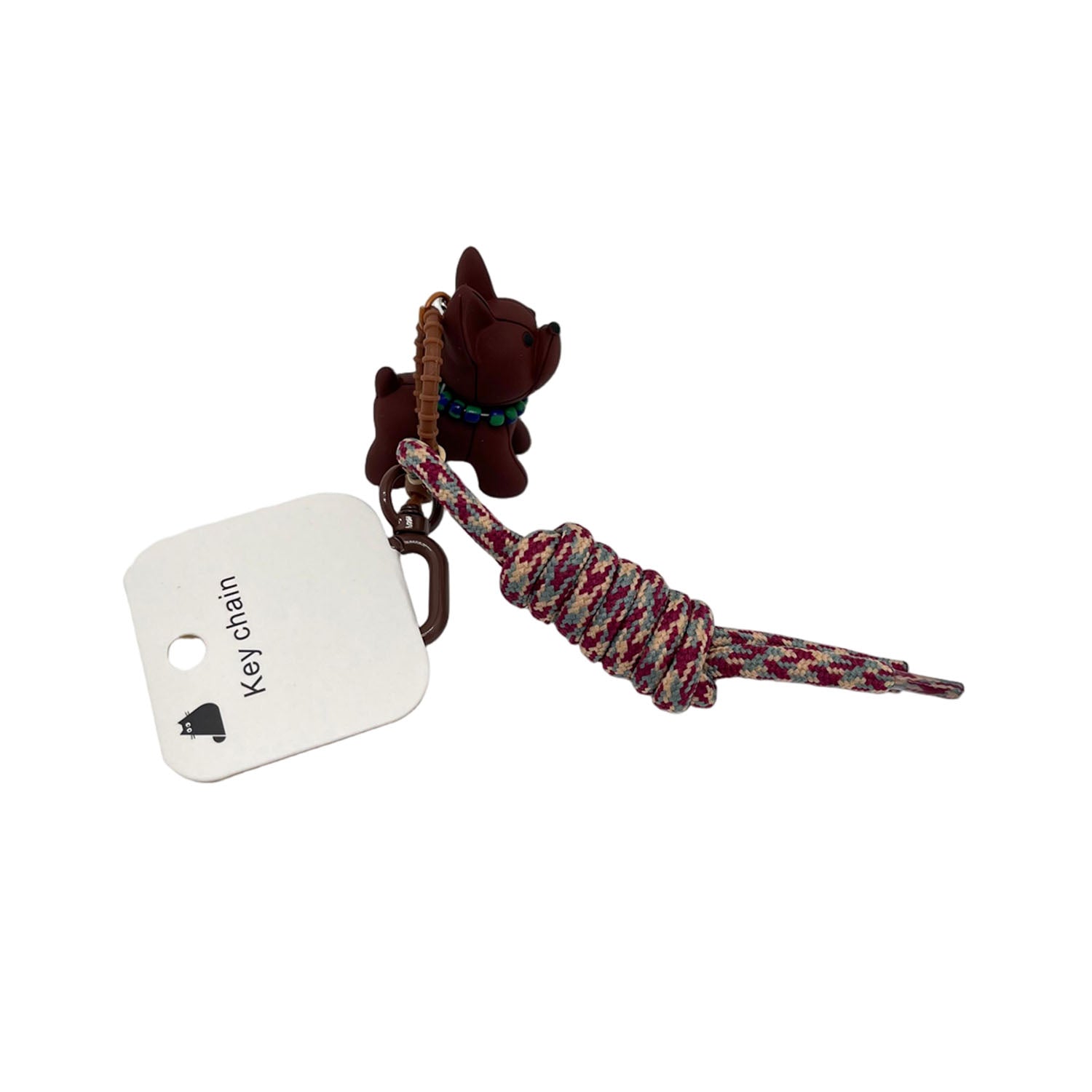 Dog-Shaped Keychain with Multicolor Rope 4