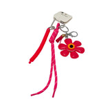 Pink Floral Keychain with Adjustable Cord 1