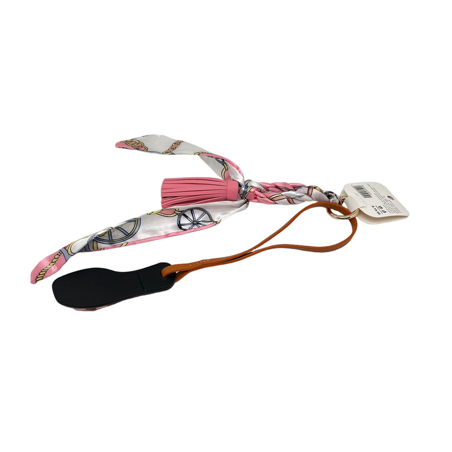 Keychain with Silk Scarf and Tassel Detail 4