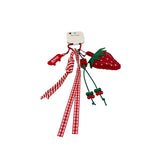 Strawberry Keychain with Ribbons and Charms 1