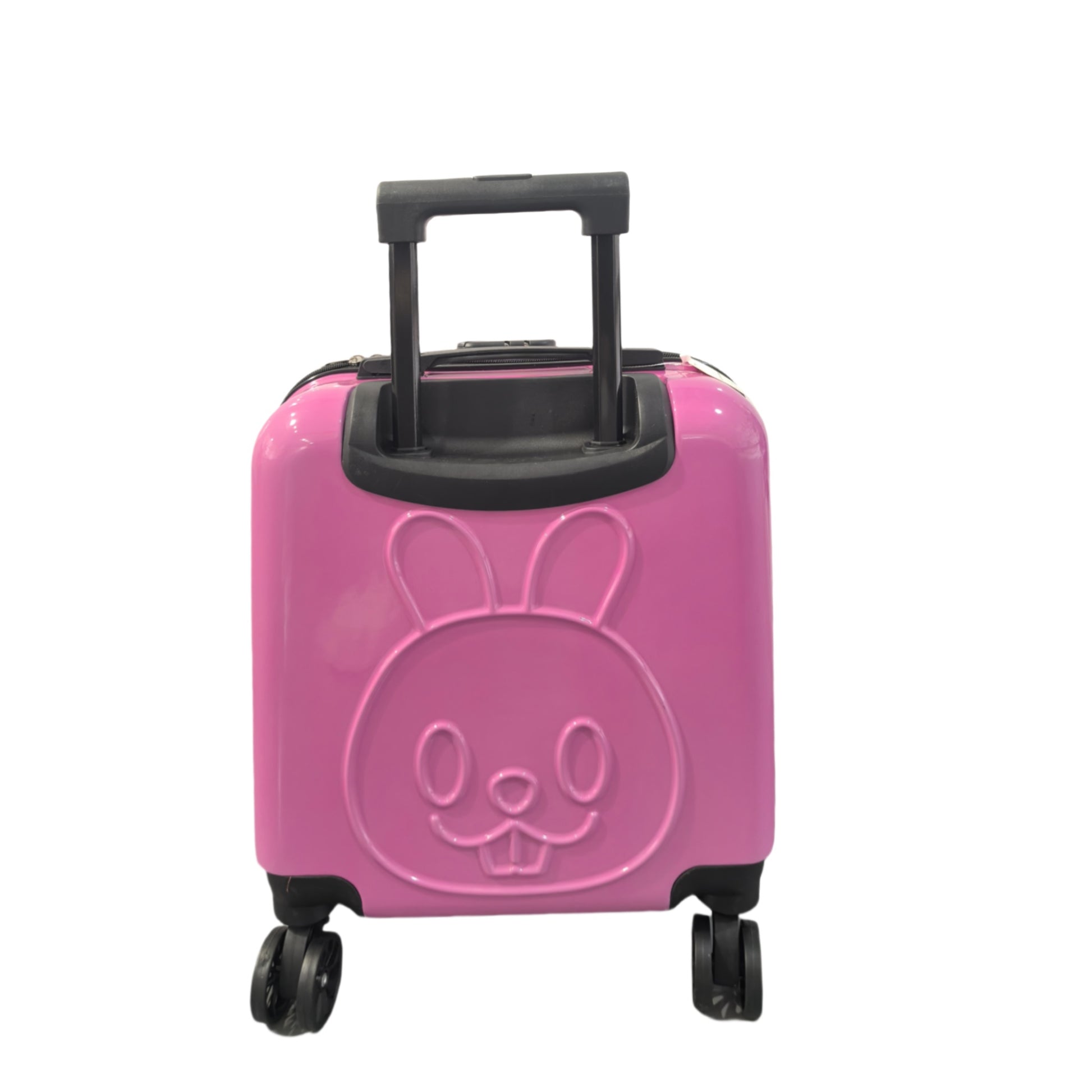 Kids Rolling Suitcase with Pink Bunny Design 3