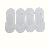 No-show socks, light gray set of four with smooth toe and cushioned heel