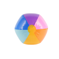 Colorful massage ball with six-panel wheel design and yellow center